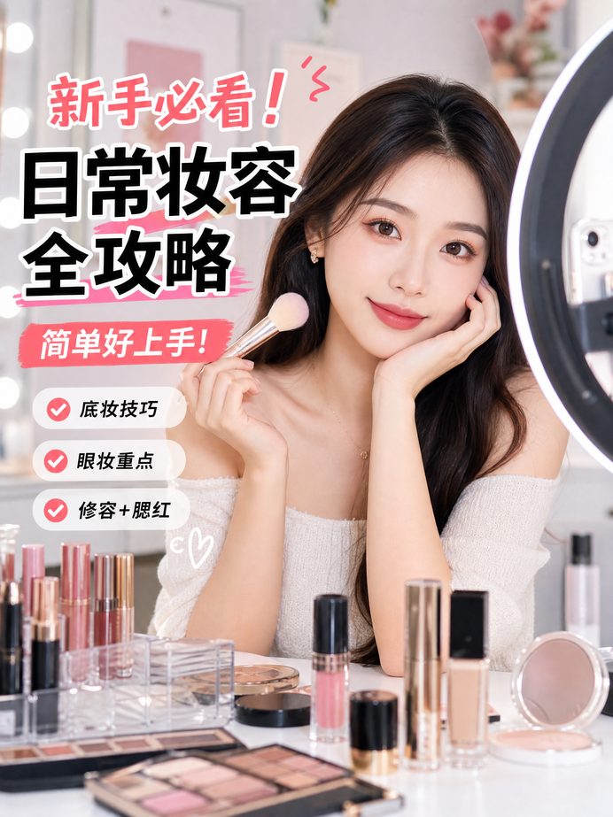 寸止挑战美妆视频教程-日常妆容全攻略